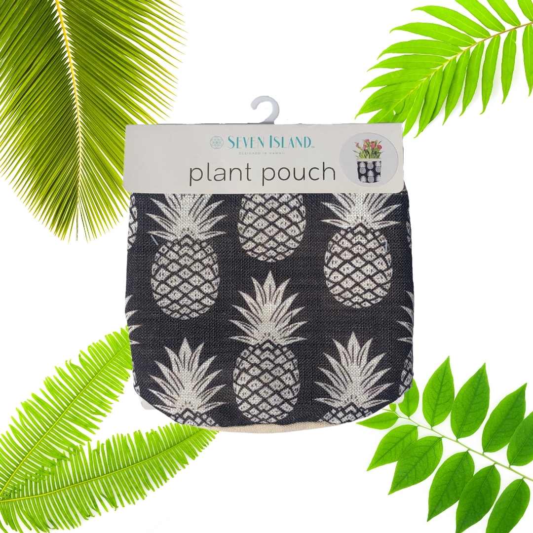 Black and white pineapple pattern plant pouch