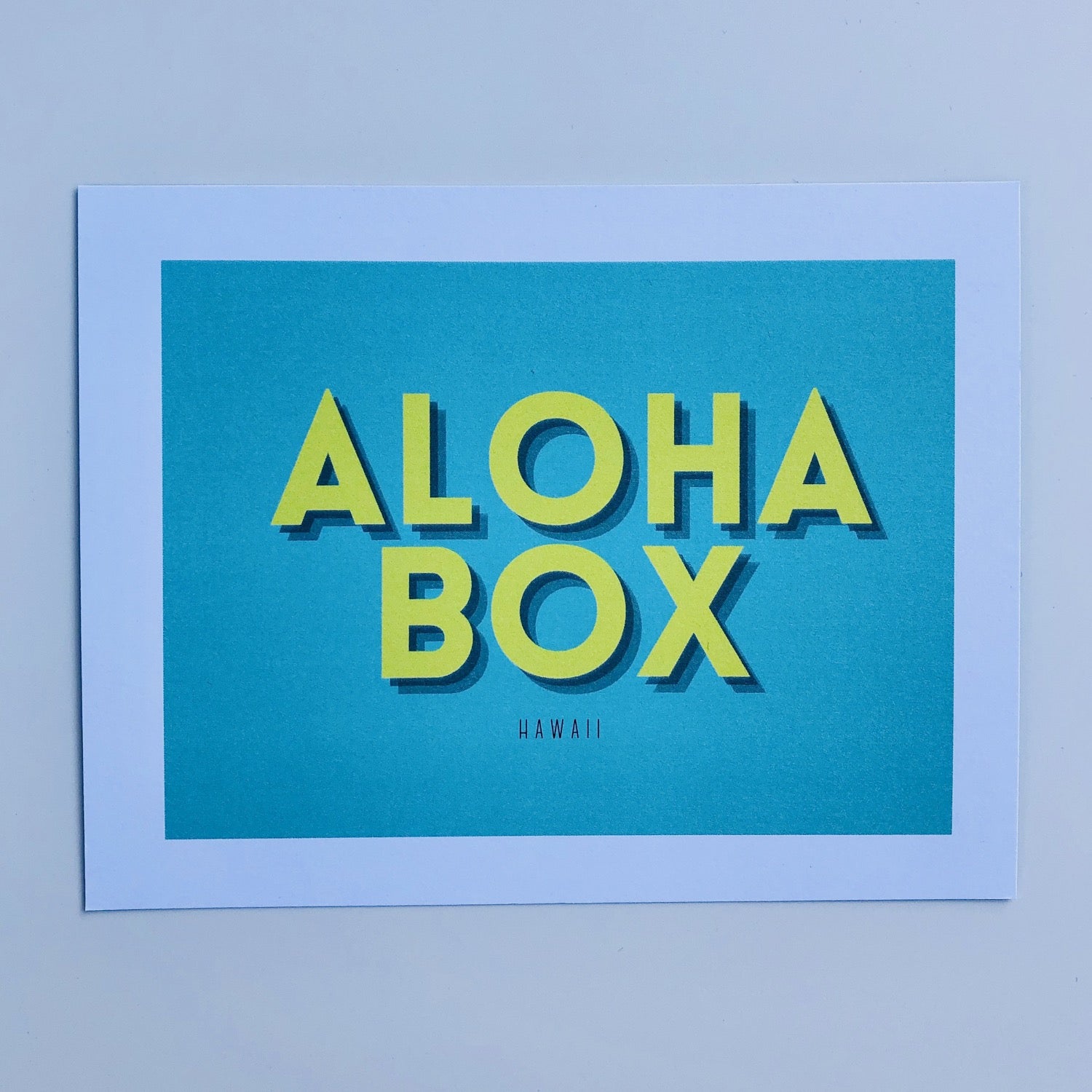 Aloha Box Logo note card - blue